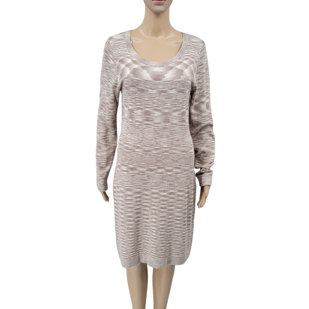 Tart Women's Midi Length Nuetral Oatmeal Knit Sweater Dress NEW size Large